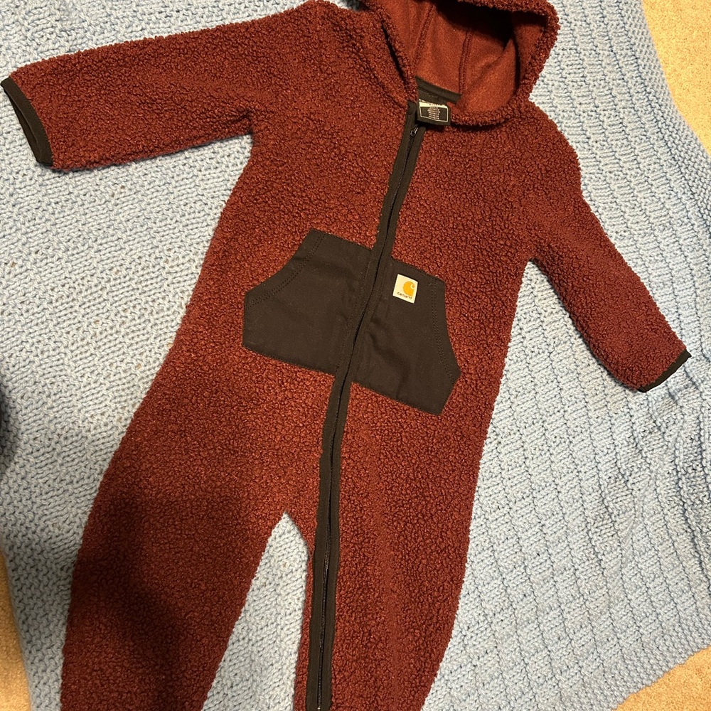 Carhartt Burgundy Fleece Kids Footie